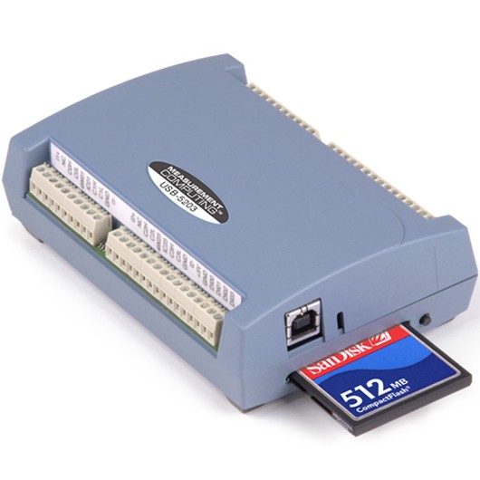 USB-5203- Registrador de 8 canales de temperatura con multi tipos de sensores; escribe los datos de temperatura en la tarjeta de memoria Compact Flash