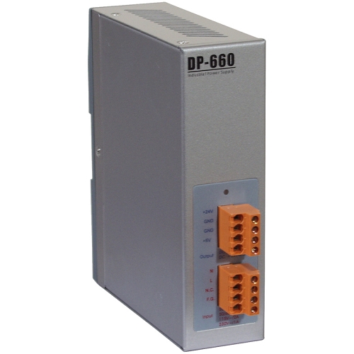 DP-660 - Fuentes de alimentación con una o dos salidas de voltaje para montaje en riel DIN. 24V/1.7A 5V/0.5A.