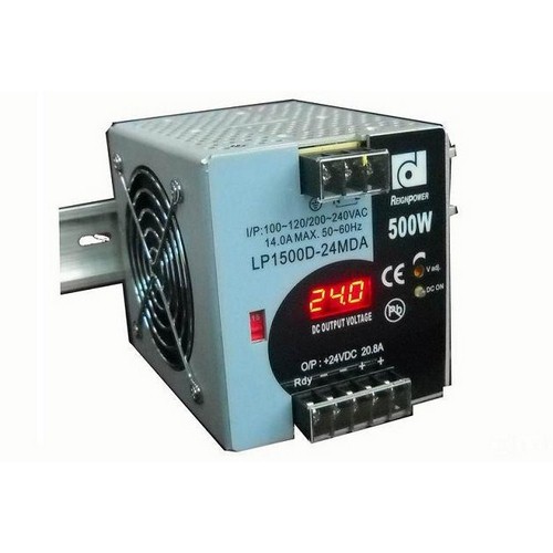 LP1500D-24MDA: Fuente de poder de AC -> DC, 24V, 20.8A 500w