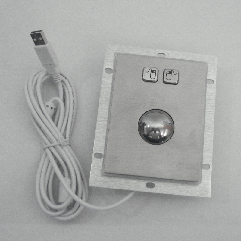 LBKT35100 - Trackball de acero inoxidable con 2 botones, con interfaz USB. Resistente a Agua, polvo, golpes y vibración. Dimensiones 110 mm x 83 mm. Certificados CE,FCC,RoHs y IP65