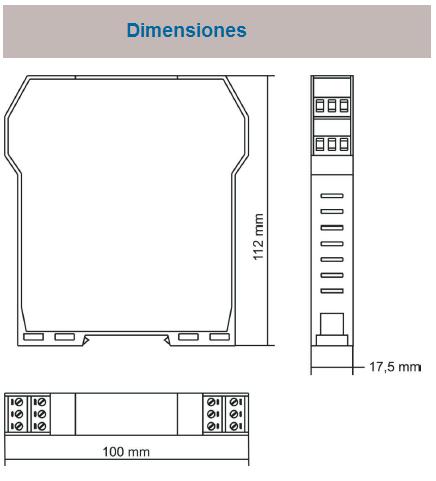 Diagrama de dimensiones del dispositivo