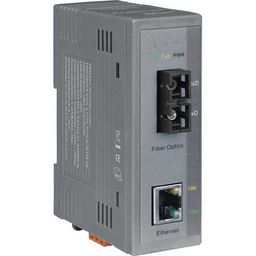 Convertidor industrial ethernet 10/100 Base-T a fibra óptica 100BaseFX (Modo Simple; Conector SC) NS-200FCS
