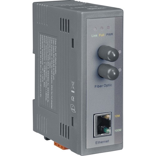 Convertidor industrial ethernet 10/100 Base-T a fibra óptica 100BaseFX (Modo Simple; Conector SC) NS-200FT