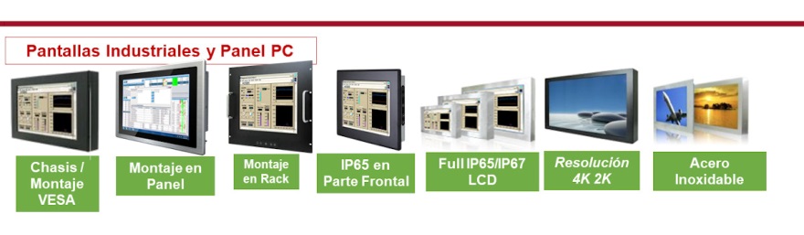 Pantallas Industriales y Panel PC