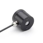 The sensor measures temperature by detecting the infrared radiation emitted by a surface