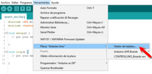 Herramientas –> Placas –> Gestor de Tarjetas