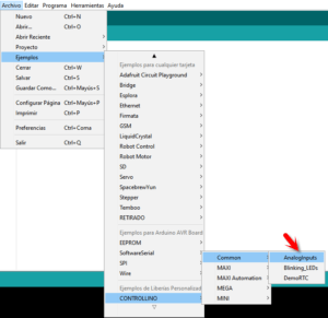 CONTROLLINO en Archivo -> Ejemplos -> CONTROLLINO