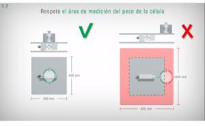 respete el área de medición del peso de la celda - celdas de carga - Laumas 