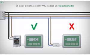 en caso de linea a 380 VAC, utilice un transformador - celdas de carga - Laumas