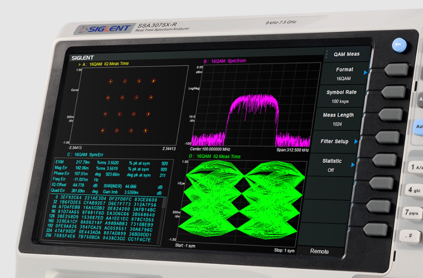 Fig. 3 Display multi-touch de 10.1 pulgadas del analizador de espectro SSA3075X-R 