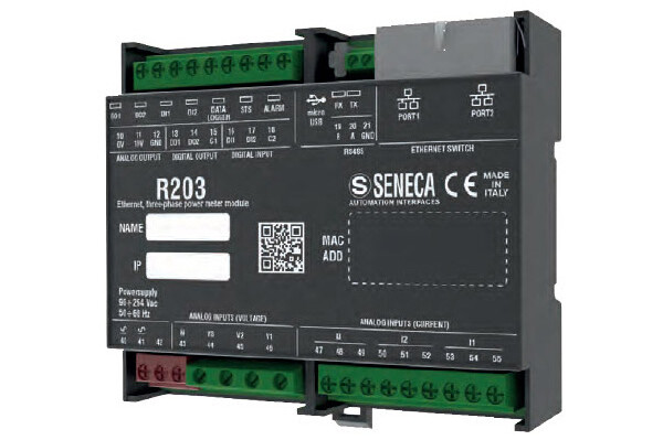 R203, medidor de potencia multiprotocolo trifásico