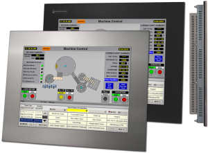 Pantallas HMI con PLC, monocromáticas, de pantalla tactil, industriales