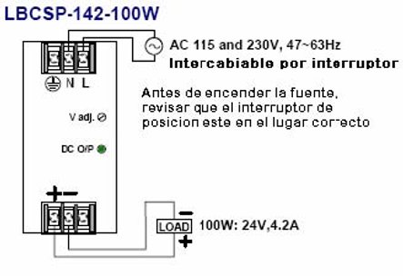 Clic para amplia diagrama de conexion del LBCSP-142