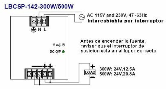 Clic para amplia diagrama de conexion del LBCSP-142