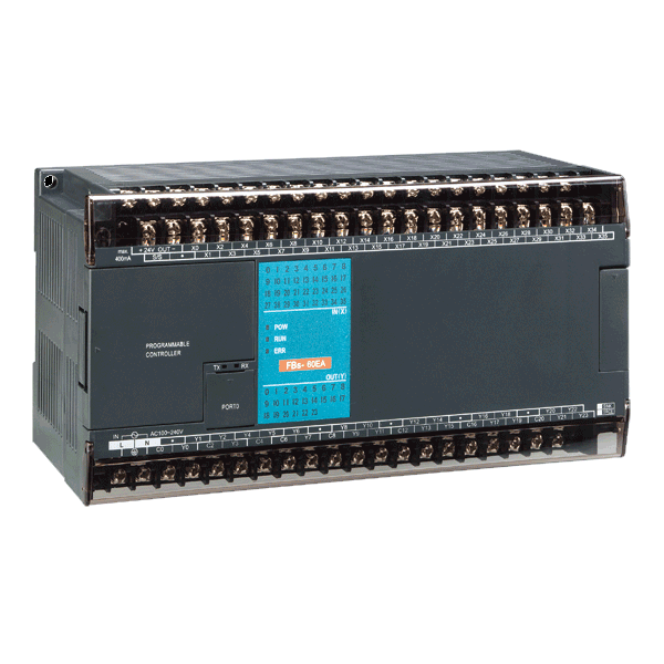 FBs-60EA: PLC con 60 variables de E/S: 36 entradas digitales y 24 salidas de Relevador