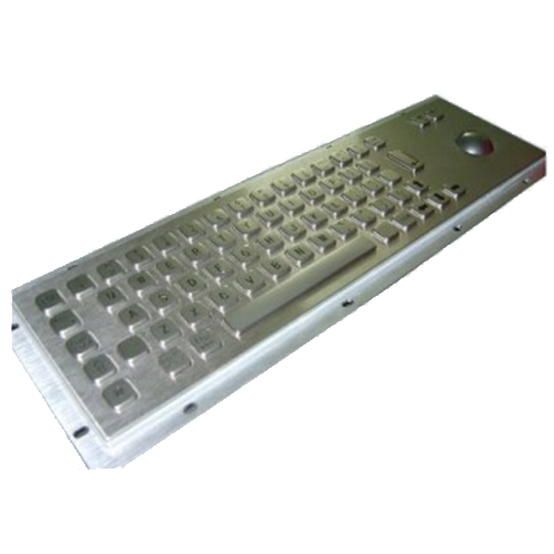 LBKB35007 - Teclado índustrial en español con 66 teclas, terminado en acero inoxidable 304 con trackball optíco, interfaz USB, proteccion NEMA4X IP65 resistente al agua, polvo y vandalismo