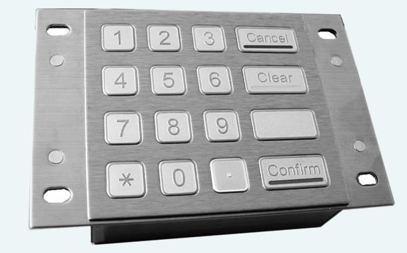 LBKP35900 - Teclado numérico con 16 teclas, material acero inoxidable, con interfaz USB, teclas grabadas con láser a escala de grises. Resistente a golpes, agua y vibración (protección IP65 y NEMA 4X). Dimensiones 100 mm x 9mm