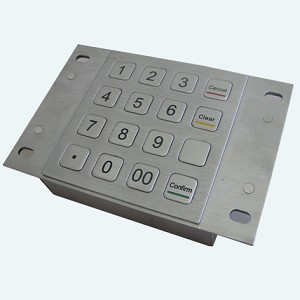 LBKP35901 - Teclado numérico con 16 teclas, material acero inoxidable, con interfaz USB, teclas grabadas con láser a color negro. Resistente a golpes, agua y vibración (protección IP65 y NEMA 4X). Dimensiones 91.5 mm x 87.5mm