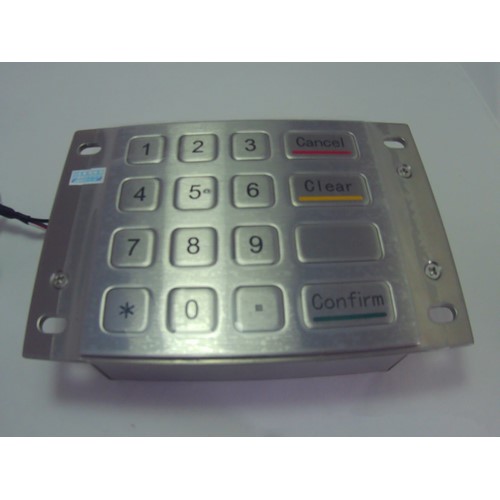 LBKP35905 - Teclado numérico con 16 teclas, material acero inoxidable, con interfaz USB, teclas grabadas con láser. Resistente a golpes, agua y vibración. Dimensiones 97 mm x 85 mm.