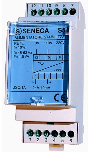 S50-1-ST: Fuente de alimentación con entrada de 115/230 Vac y salida de 24 Vdc @ 40 mA