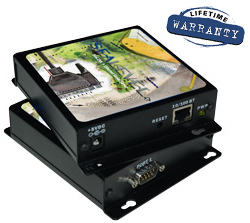 Convertidor Ethernet a Serial RS-232, RS-422 o RS-485 con entrada digital opto aisladas y salida a relevador tipo Reed. Incluye fuente de alimentación y dos cables Ethernet (cruzado y recto) 4104