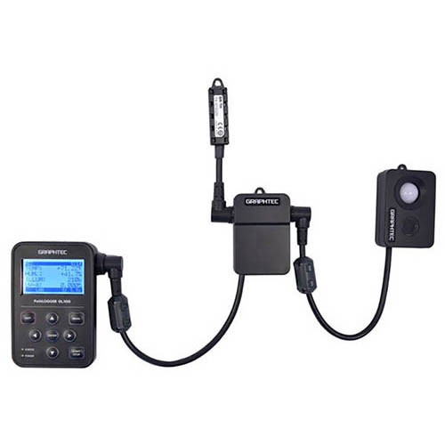 GL100-WL-LXUV-DPA-TH - Registrador de datos inalámbrico con CO2 y sensor de luz / UV. Memoria integrada de 4.9MB, ranura de memoria micro-SD, interfaz USB para PC, pantalla LCD.