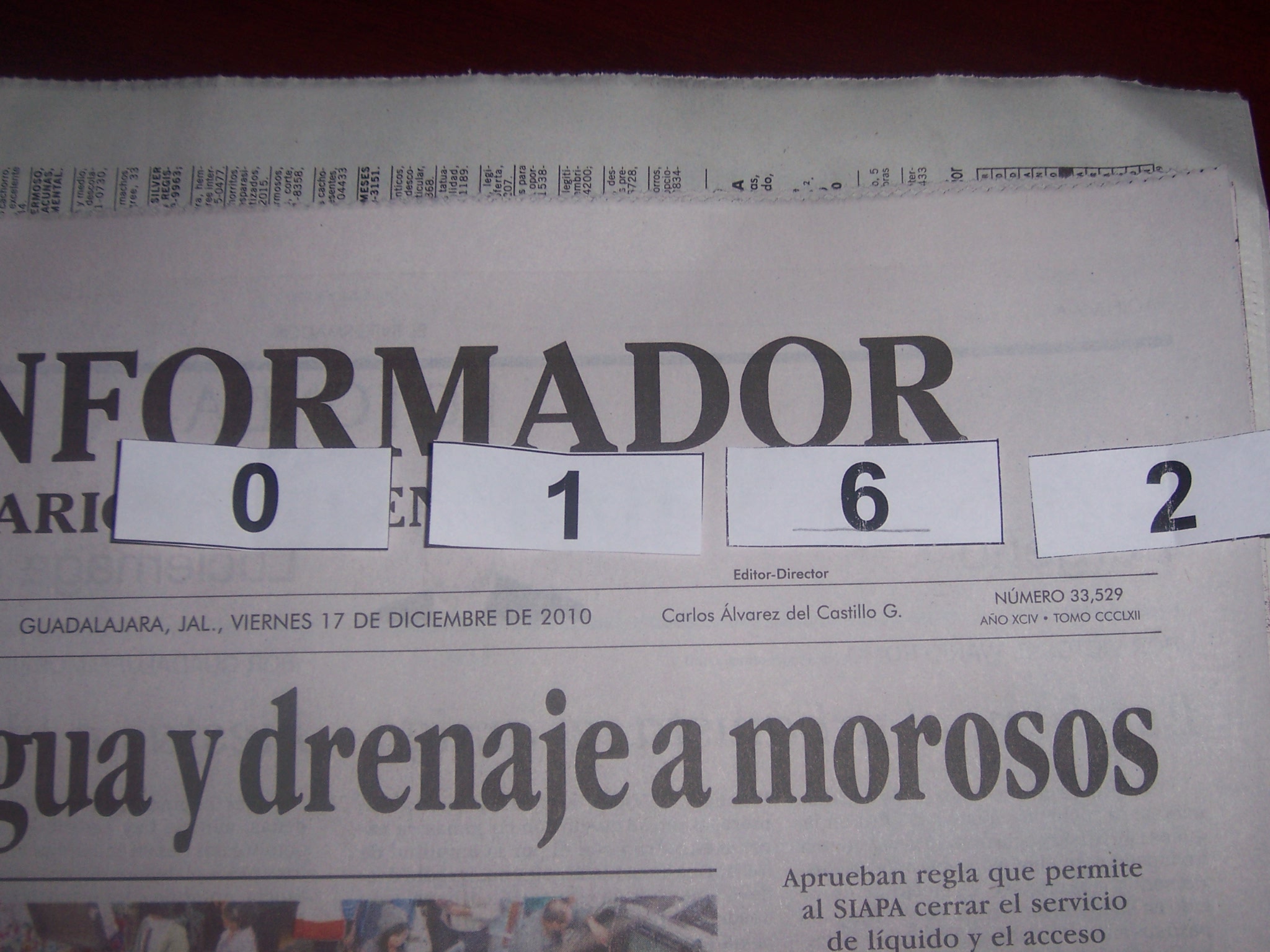 El número ganador fue el 0162 que se busco dentro de la lista de los inscritos en la rifa publicada en nuestro boletín y corresponde a: